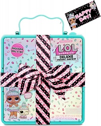 Набор L.O.L. Surprise! Deluxe Present Surprise с куклой и питомцем, чемодан бирюзовый (MGA Entertainment, 570707) - миниатюра